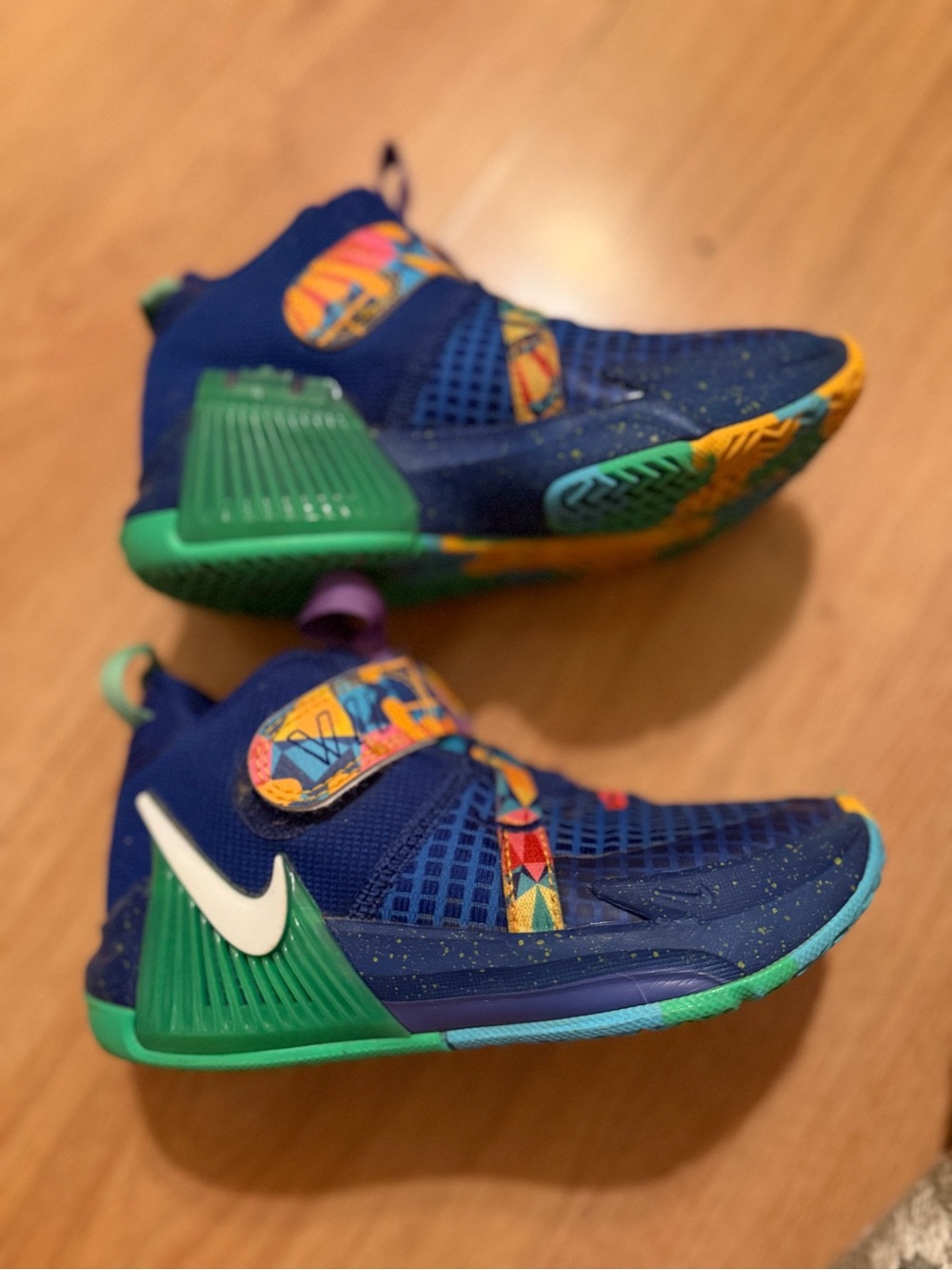 Kids Nike LeBron witness 7 Blue Athletic Sneakers with Multicolor Accents